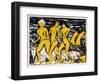 Five Yellow Nudes on the Water; Funf Gelbe Akte Am Wasser (Karsch 156A), 1921-Otto Muller or Mueller-Framed Giclee Print