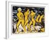 Five Yellow Nudes on the Water; Funf Gelbe Akte Am Wasser (Karsch 156A), 1921-Otto Muller or Mueller-Framed Giclee Print