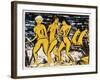 Five Yellow Nudes on the Water; Funf Gelbe Akte Am Wasser (Karsch 156A), 1921-Otto Muller or Mueller-Framed Giclee Print