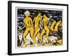 Five Yellow Nudes on the Water; Funf Gelbe Akte Am Wasser (Karsch 156A), 1921-Otto Muller or Mueller-Framed Giclee Print