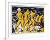 Five Yellow Nudes on the Water; Funf Gelbe Akte Am Wasser (Karsch 156A), 1921-Otto Muller or Mueller-Framed Giclee Print