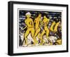 Five Yellow Nudes on the Water; Funf Gelbe Akte Am Wasser (Karsch 156A), 1921-Otto Muller or Mueller-Framed Premium Giclee Print