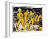 Five Yellow Nudes on the Water; Funf Gelbe Akte Am Wasser (Karsch 156A), 1921-Otto Muller or Mueller-Framed Premium Giclee Print