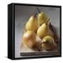 Five Yellow Pears on a Chopping Board-Michael Paul-Framed Stretched Canvas