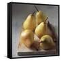 Five Yellow Pears on a Chopping Board-Michael Paul-Framed Stretched Canvas