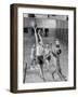 Five Young Boys Wearing Gym Clothes and Playing a Game of Basketball in the School Gym-null-Framed Photographic Print