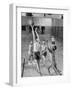 Five Young Boys Wearing Gym Clothes and Playing a Game of Basketball in the School Gym-null-Framed Photographic Print