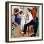 "Fixing Father's Tie", December 31, 1955-George Hughes-Framed Giclee Print
