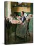 Fixing the lamp (or Woman in Kitchen)-Norman Rockwell-Stretched Canvas