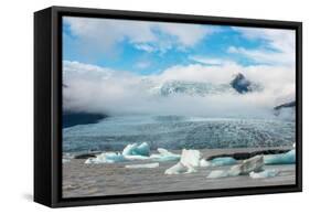 Fjallsárlón - a Glacial Lake on the South Coast of Iceland with Floating Icebergs-Freespirittravel-Framed Stretched Canvas