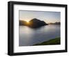 Fjord Fuglafjordur and Leirviksfjordur at sunset, island Kalsoy, Denmark-Martin Zwick-Framed Photographic Print