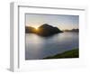 Fjord Fuglafjordur and Leirviksfjordur at sunset, island Kalsoy, Denmark-Martin Zwick-Framed Photographic Print