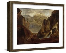 Fjord Landscape with Waterfall-Peder Balke-Framed Giclee Print