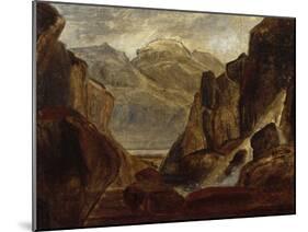 Fjord Landscape with Waterfall-Peder Balke-Mounted Giclee Print