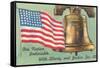 Flag and Liberty Bell-null-Framed Stretched Canvas