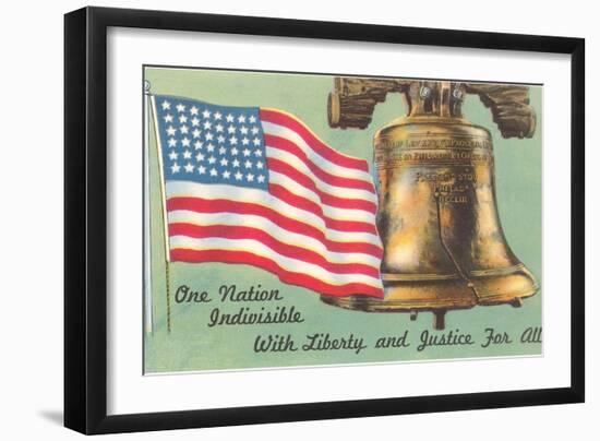 Flag and Liberty Bell-null-Framed Art Print