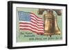 Flag and Liberty Bell-null-Framed Art Print