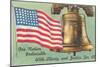 Flag and Liberty Bell-null-Mounted Art Print