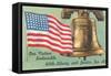 Flag and Liberty Bell-null-Framed Stretched Canvas