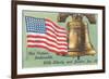 Flag and Liberty Bell-null-Framed Premium Giclee Print