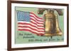 Flag and Liberty Bell-null-Framed Premium Giclee Print