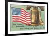 Flag and Liberty Bell-null-Framed Premium Giclee Print