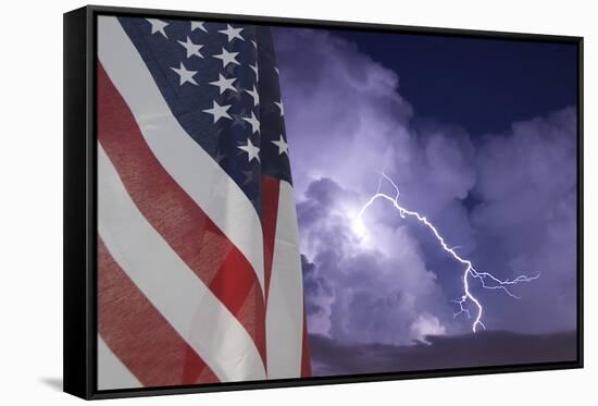 Flag and Storm-jcpjr-Framed Stretched Canvas