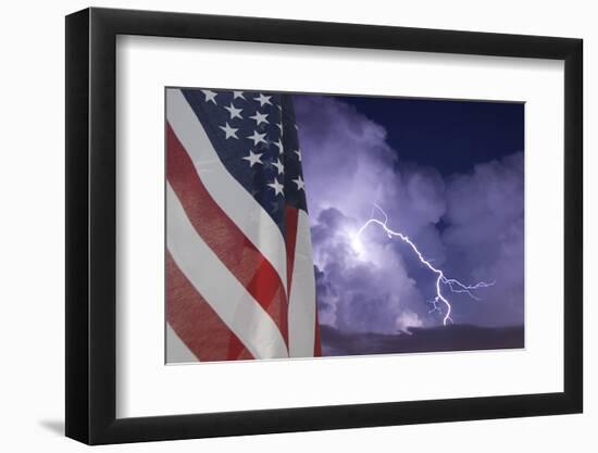 Flag and Storm-jcpjr-Framed Photographic Print