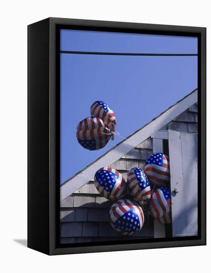 Flag Balloons Flying Out of a Small Door-Gary D^ Ercole-Framed Stretched Canvas