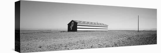 Flag Barn Along Highway 41, Fresno, California, USA-null-Stretched Canvas