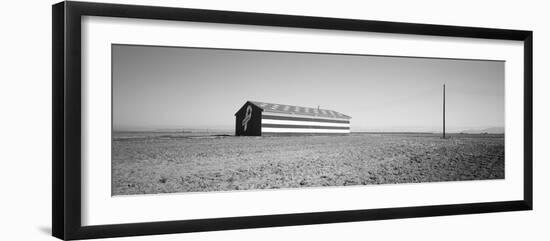 Flag Barn Along Highway 41, Fresno, California, USA-null-Framed Photographic Print