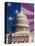 Flag Behind U.S. Capitol-Joseph Sohm-Stretched Canvas