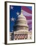 Flag Behind U.S. Capitol-Joseph Sohm-Framed Photographic Print