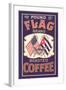 Flag Coffee Label-null-Framed Art Print