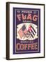 Flag Coffee Label-null-Framed Art Print