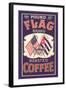 Flag Coffee Label-null-Framed Art Print