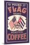 Flag Coffee Label-null-Mounted Art Print