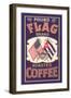 Flag Coffee Label-null-Framed Art Print