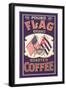 Flag Coffee Label-null-Framed Art Print