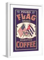 Flag Coffee Label-null-Framed Art Print