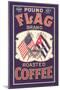 Flag Coffee Label-null-Mounted Art Print