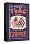 Flag Coffee Label-null-Framed Stretched Canvas