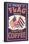 Flag Coffee Label-null-Stretched Canvas