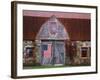 Flag Hanging on Barn Door-Owaki - Kulla-Framed Photographic Print