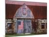 Flag Hanging on Barn Door-Owaki - Kulla-Mounted Photographic Print