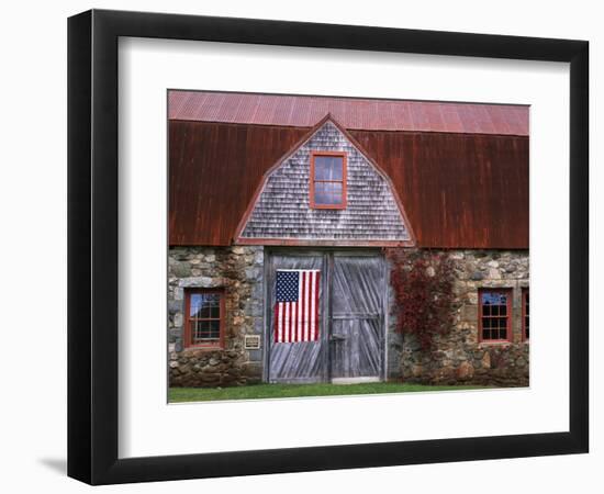 Flag Hanging on Barn Door-Owaki - Kulla-Framed Photographic Print