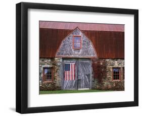 Flag Hanging on Barn Door-Owaki - Kulla-Framed Photographic Print