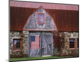 Flag Hanging on Barn Door-Owaki - Kulla-Mounted Photographic Print