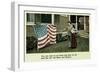 Flag in Front of House-null-Framed Art Print