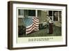 Flag in Front of House-null-Framed Premium Giclee Print